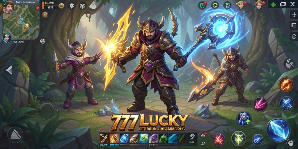 Tangkapan layar menunjukkan aksi seru dalam permainan MMORPG 777LUCKY.