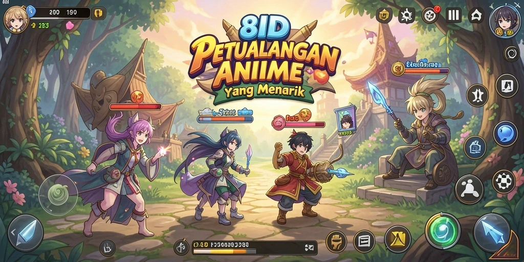 Tampilan gameplay yang mendebarkan dalam 8ID dengan karakter Anime ikonik.