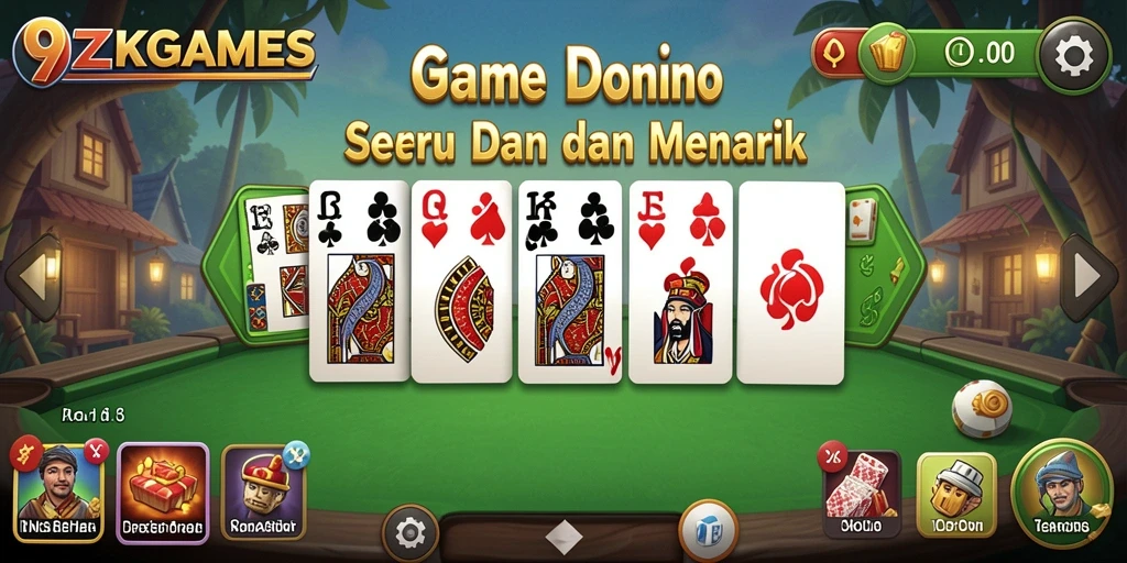 Screenshot gameplay 9ZKGAMES menampilkan serunya permainan Domino.