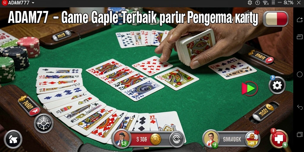 Screenshot gameplay ADAM77 menunjukkan pengalaman Gaple yang mendebarkan.