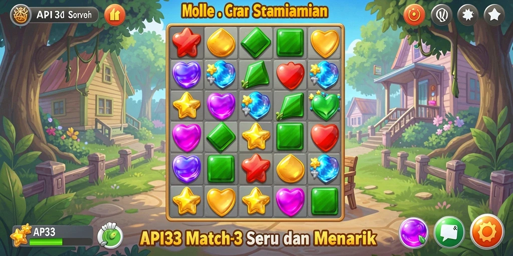 Tampilan gameplay menarik dari API33 dengan aksi Match-3 yang memikat.