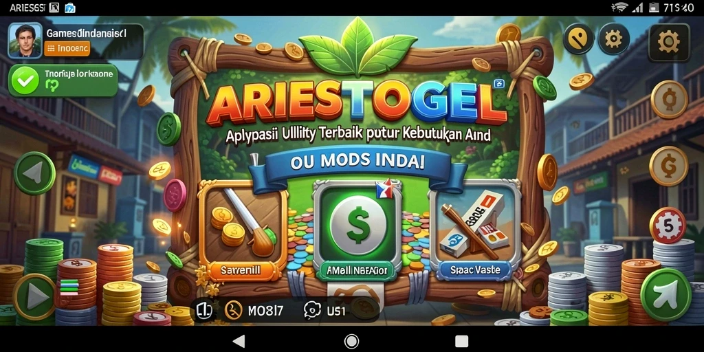 Screenshot utama ARIESTOGEL menampilkan antarmuka pengguna yang menarik.