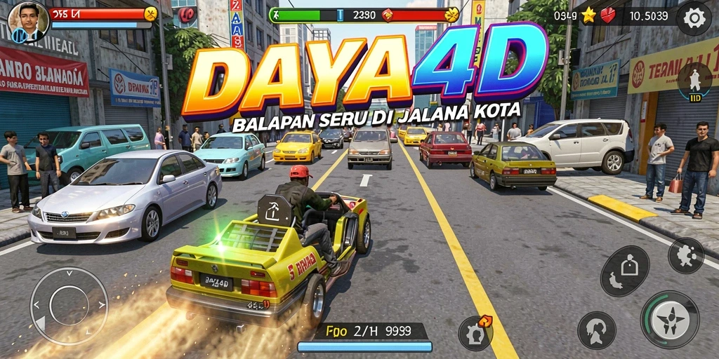 Tampilan gameplay balapan seru di DAYA4D yang menantang.