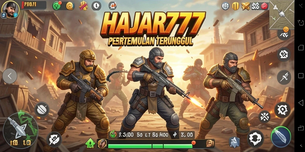 Tampilan gameplay seru di HAJAR777 saat pertempuran Battle Royale.