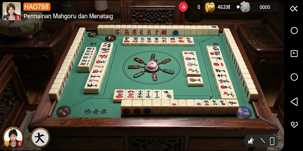 Tampilan gameplay HAO788 dengan desain Mahjong yang mengesankan.