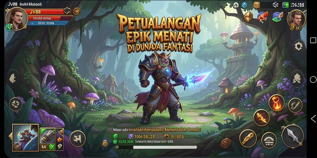 Tampilan gameplay menakjubkan dalam petualangan JV88.