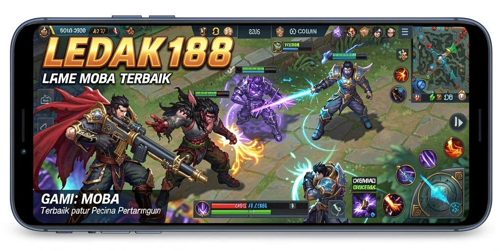 Gameplay seru dalam pertempuran MOBA yang mendebarkan.