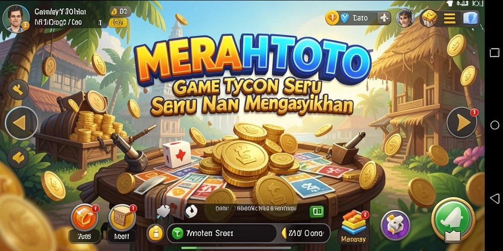Screenshot gameplay <strong>MERAHTOTO</strong>, menunjukkan pengelolaan bisnis yang menarik.