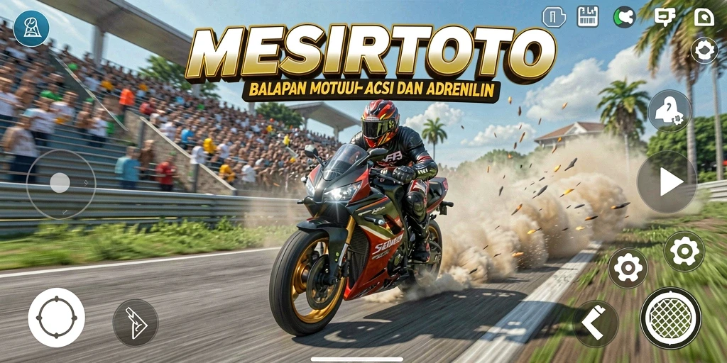 Gameplay mendebarkan balapan motor di MESIRTOTO.
