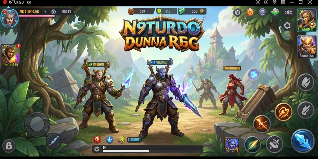 Tampilan gameplay RPG N9TURBO yang mendebarkan dan penuh aksi.