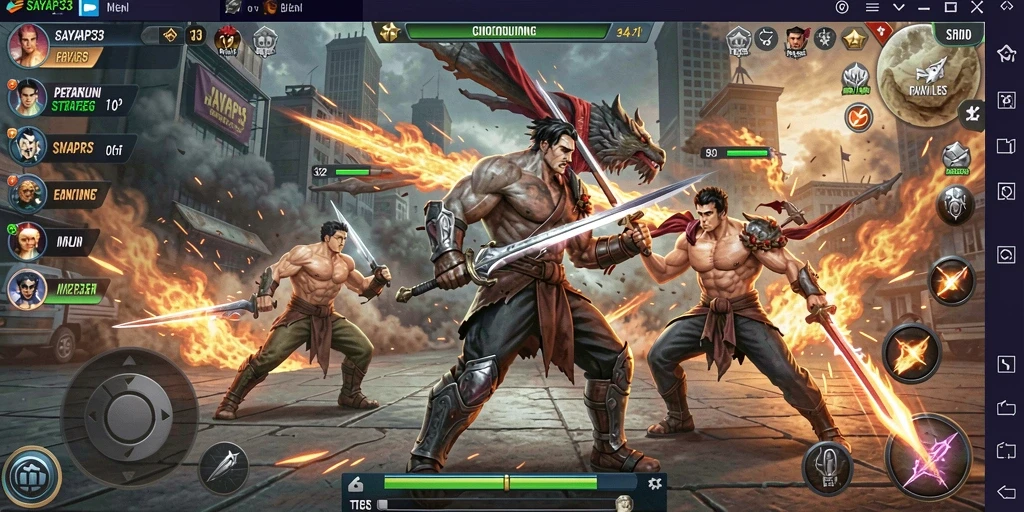 Gameplay intens dengan karakter Fighting epik dalam SAYAP33.