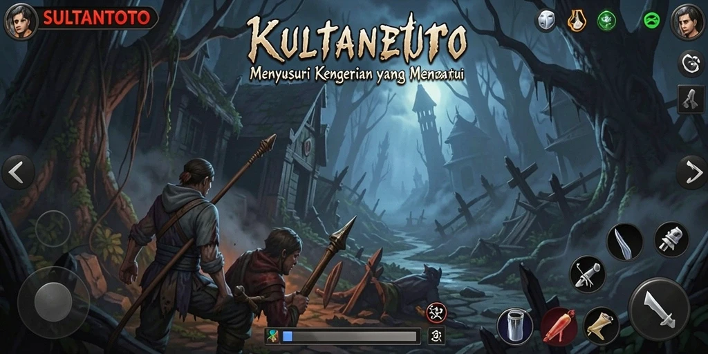 Tangkapan layar SULTANTOTO menampilkan suasana mencekam dengan grafis yang realistis.