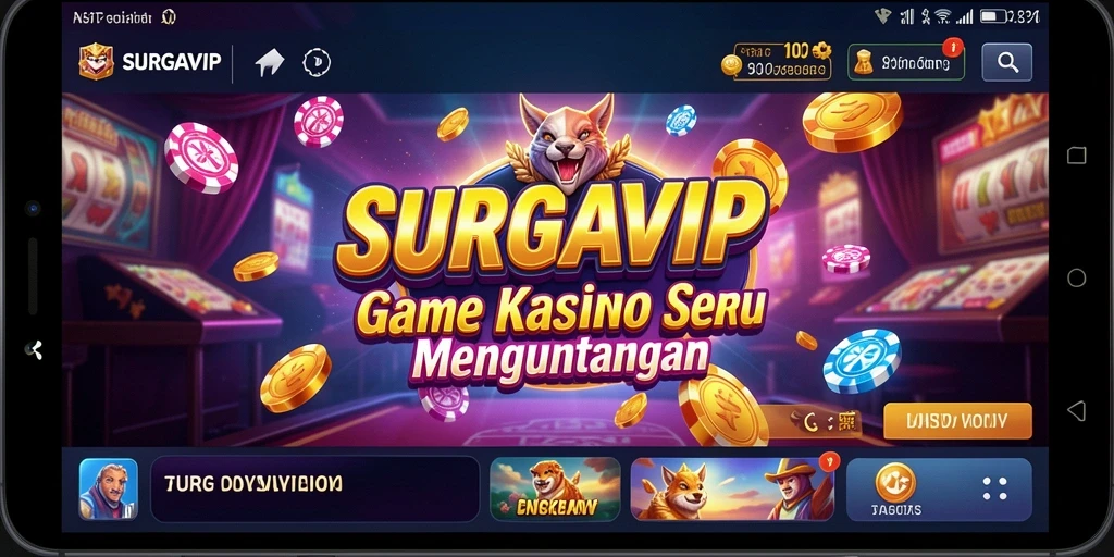 Screenshot gameplay SURGAVIP menampilkan keseruan permainan Kasino yang mendebarkan.