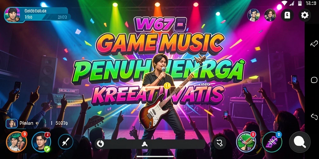 Tampilan gameplay W67 yang penuh warna dan dinamis.